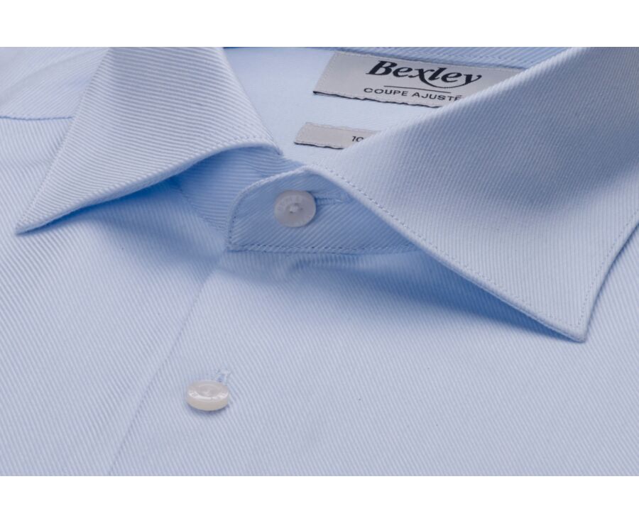 Chemise homme bleu clair en twill - TOMMASO CLASSIC