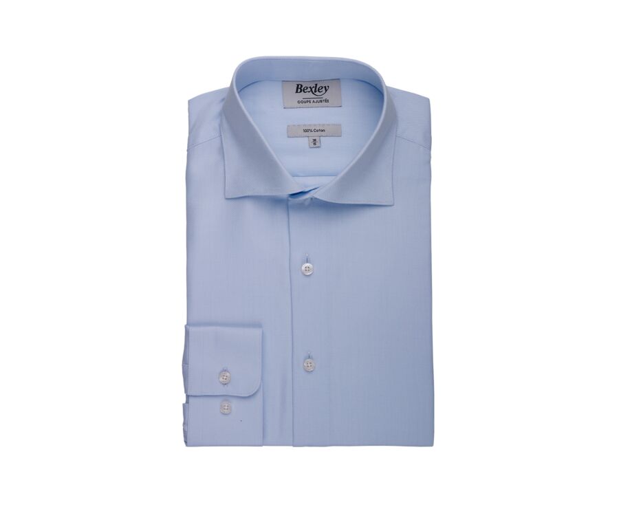 Chemise homme bleu clair en twill - TOMMASO CLASSIC