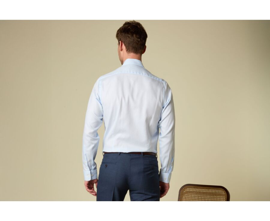 Chemise homme bleu clair en twill - TOMMASO CLASSIC