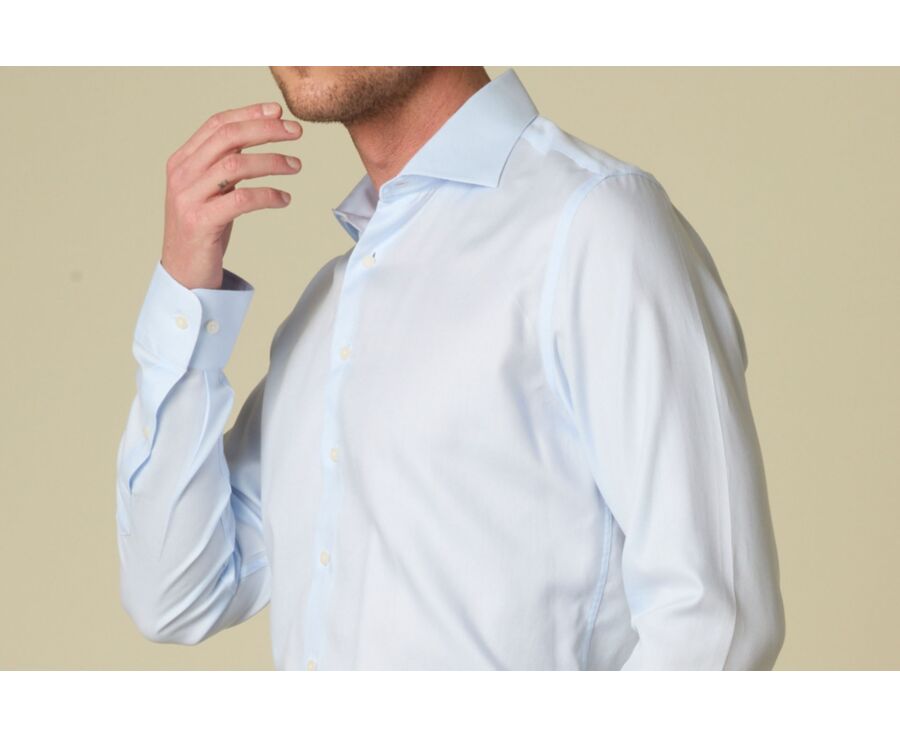 Chemise homme bleu clair en twill - TOMMASO CLASSIC