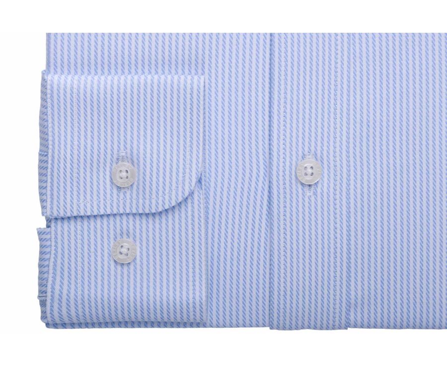 Chemise à fines rayures bleues et blanches - DAMELIN