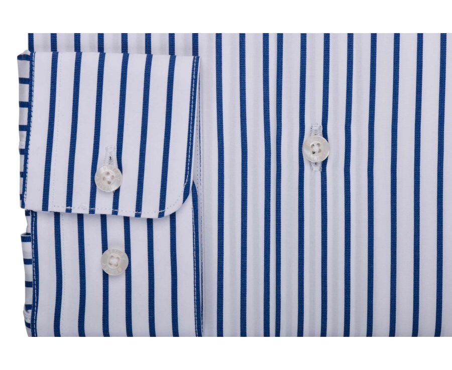 Chemise blanche à fines rayures bleues - DAVIDE CLASSIC