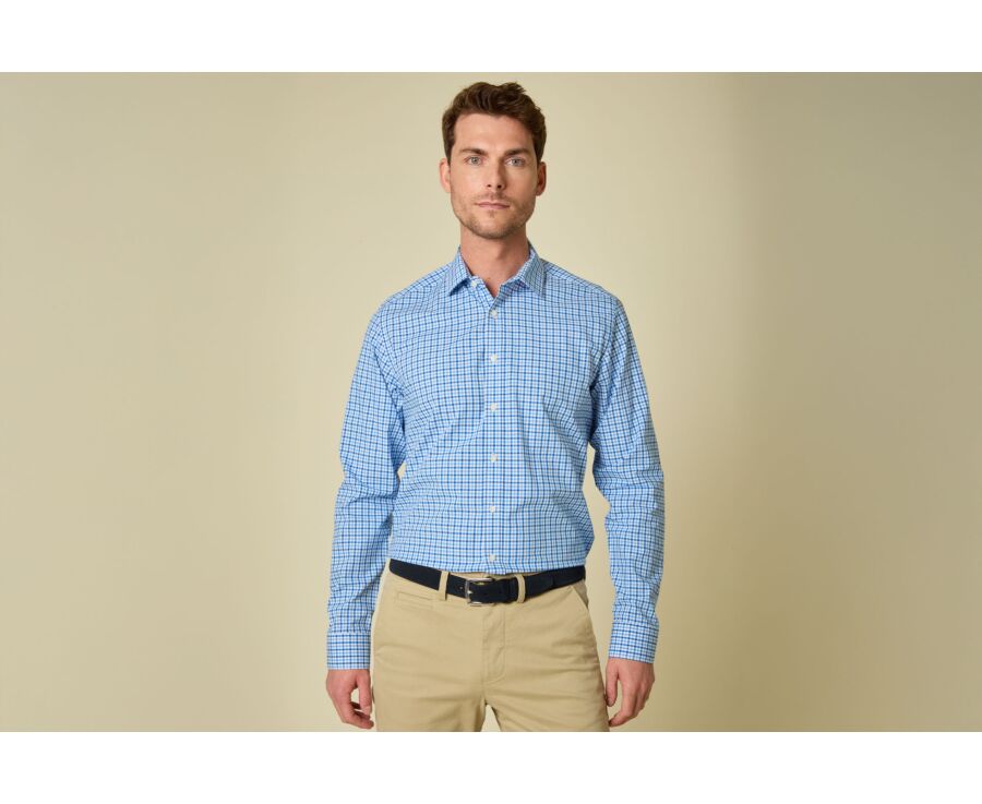 Chemise Popeline homme - Bleu Et Bleu Ciel - VALANCE
