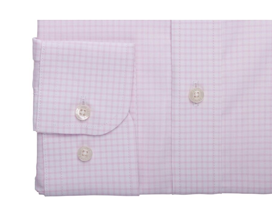 Chemise blanche carreaux fins - Rose Clair Et Blanc - VALMAR