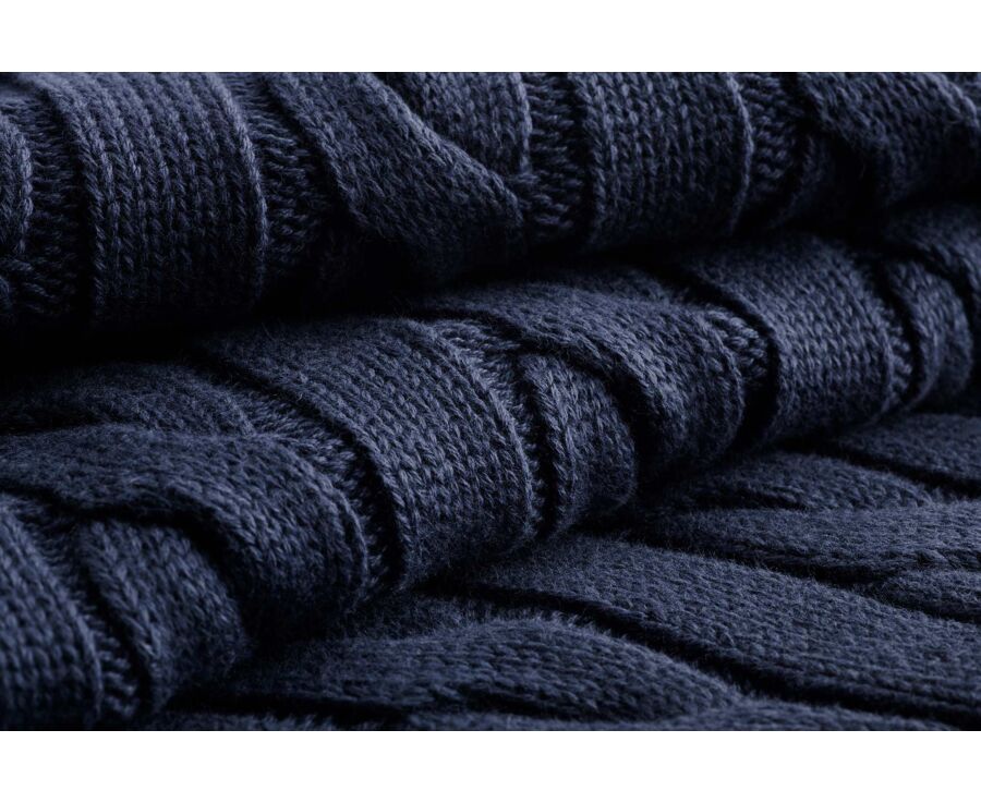 Pull col rond tosadé - Bleu Pétrole - CAVLEN