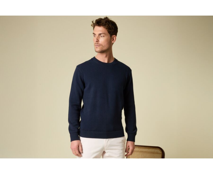 Pull col rond - Navy - CALDERIK
