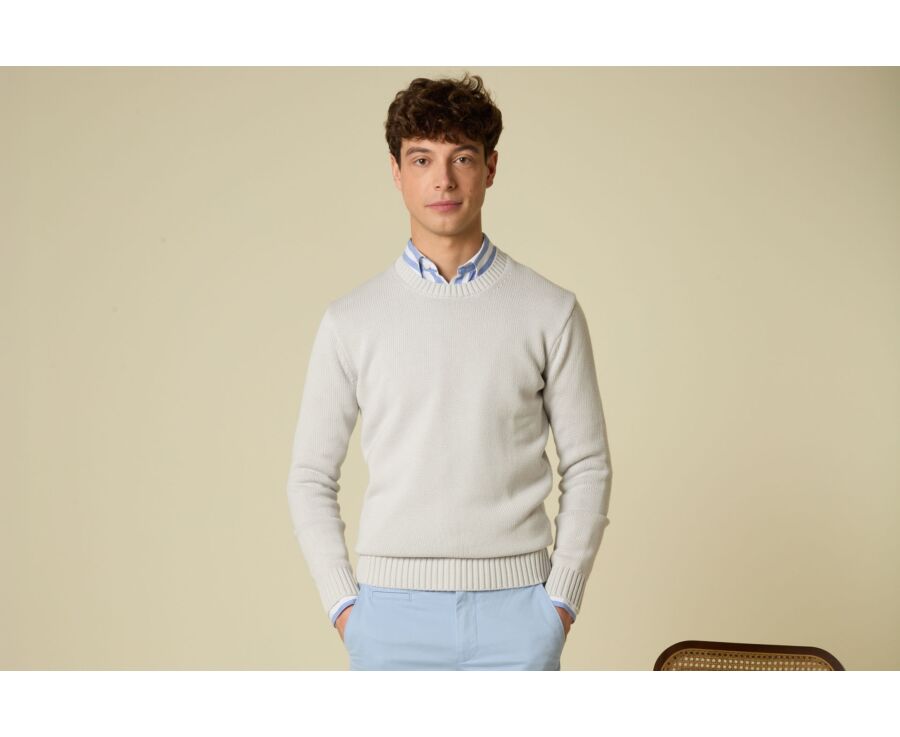 Pull col rond - Greige - CALDERIK