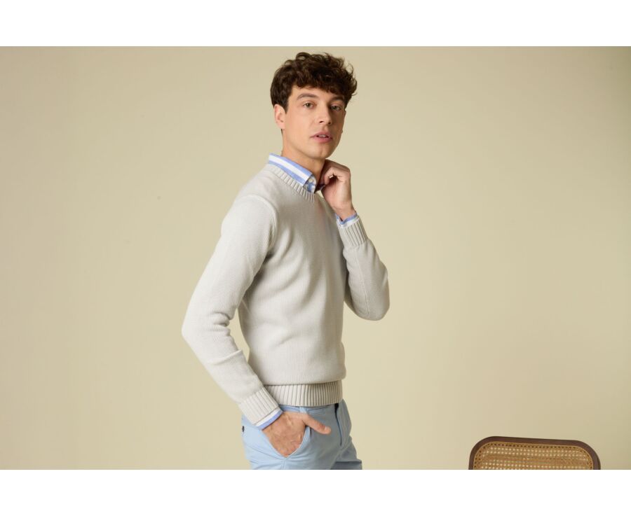 Pull col rond - Greige - CALDERIK