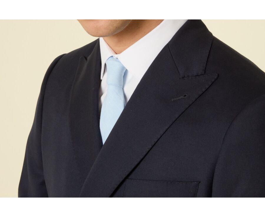 Cravate en Chambray Bleu Clair Coton et Lin