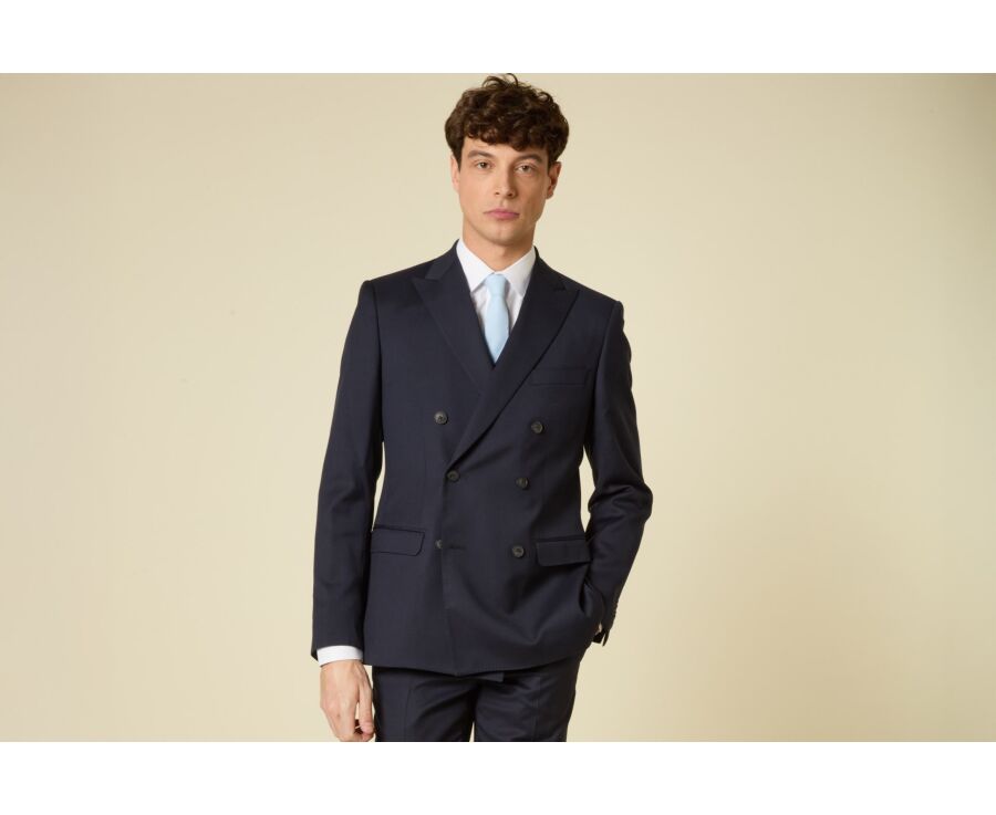 Cravate en Chambray Bleu Clair Coton et Lin