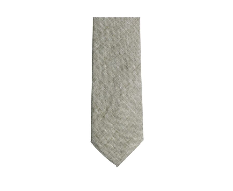 Cravate en Chambray Kaki Coton et Lin