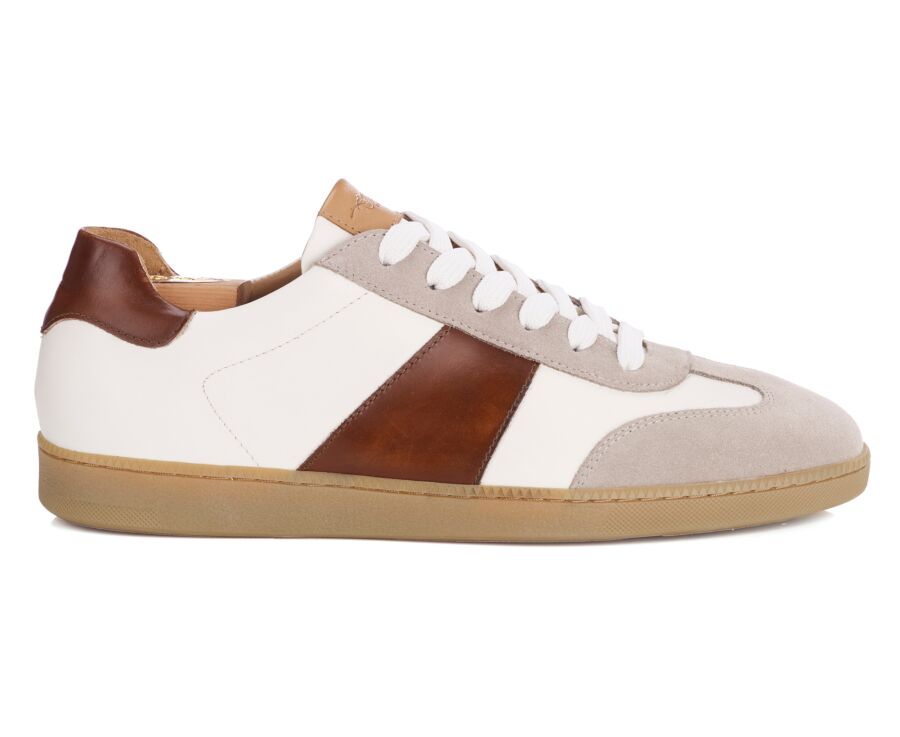 Sneaker de ville Blanc et Cognac - MOLKA