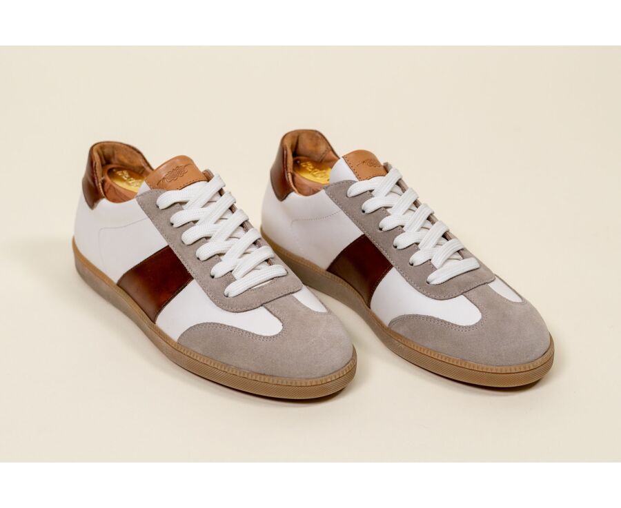 Sneaker de ville Blanc et Cognac - MOLKA