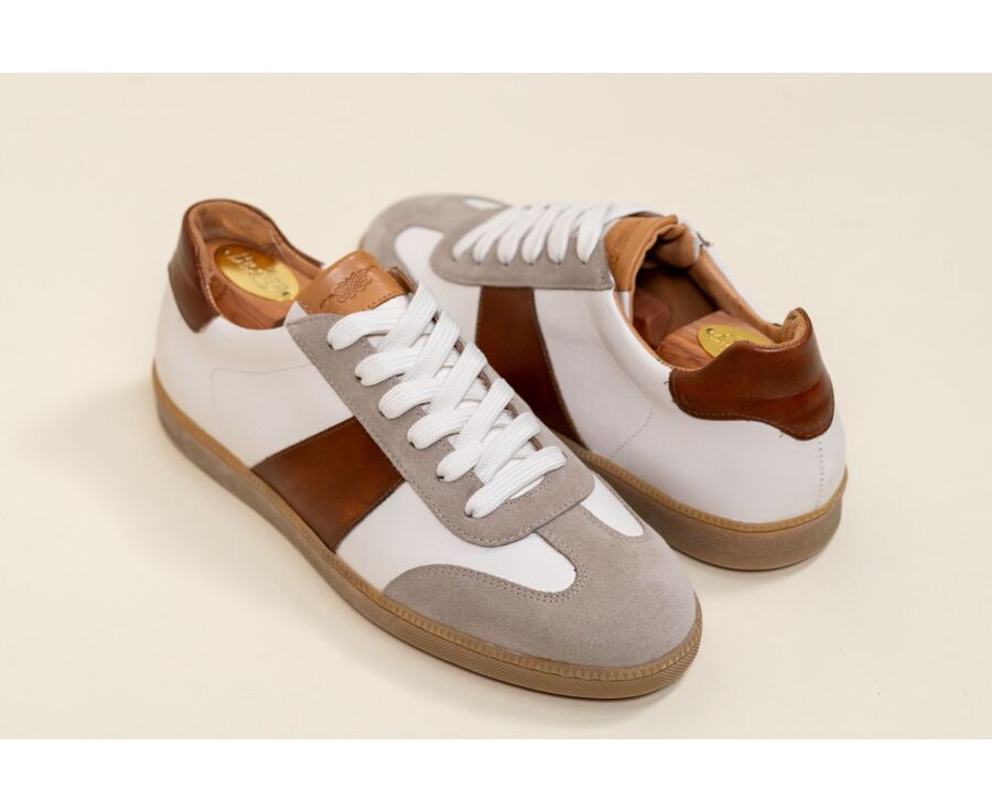 Sneaker de ville Blanc et Cognac - MOLKA