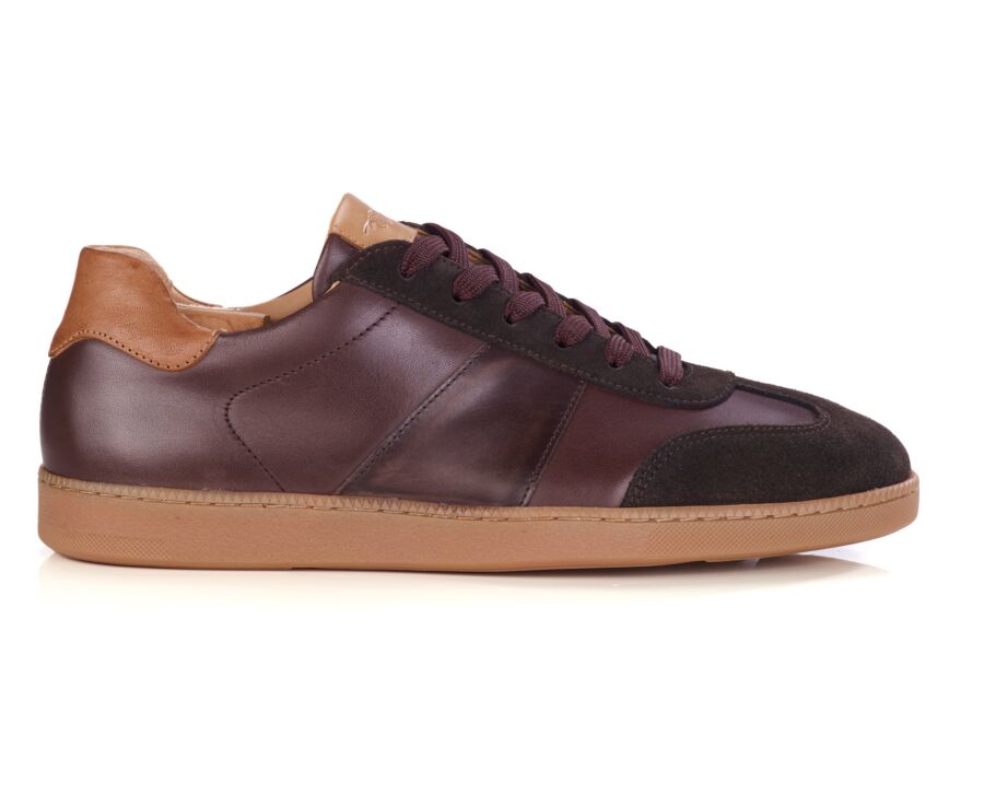 Sneaker homme en cuir patiné et velours bicolore - MOLKA