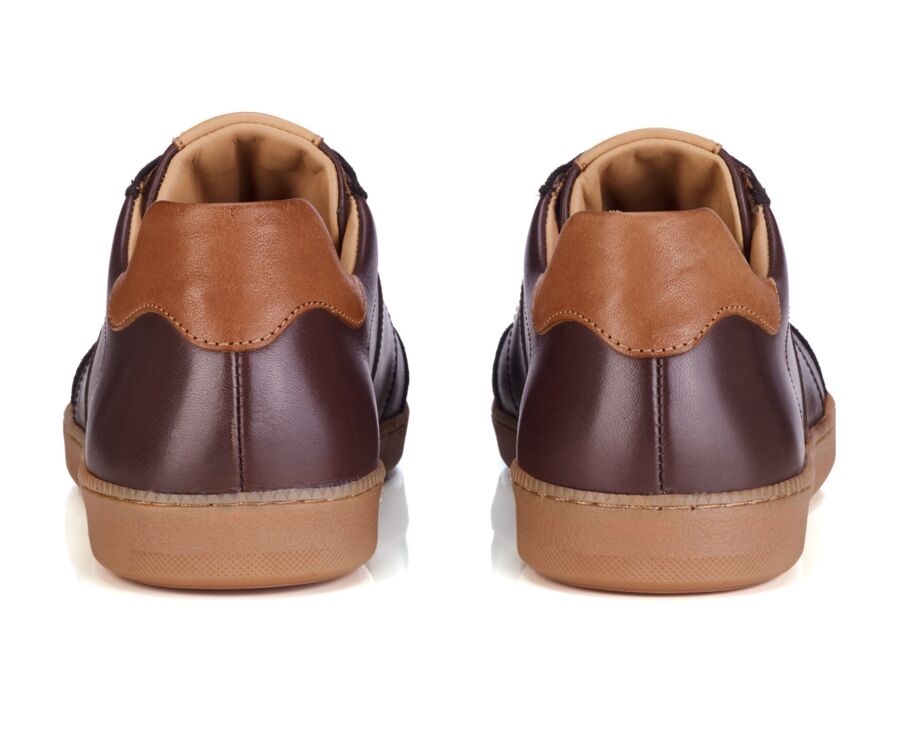 Sneaker homme en cuir patiné et velours bicolore - MOLKA