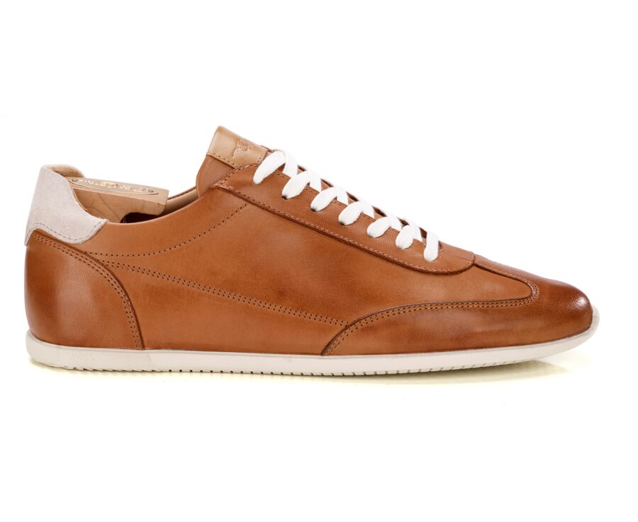 Sneakers homme - Cognac Patiné - BREMLEA