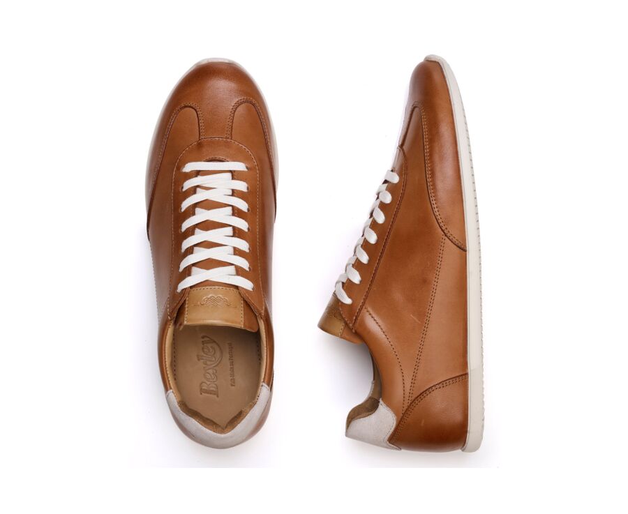 Sneakers homme - Cognac Patiné - BREMLEA