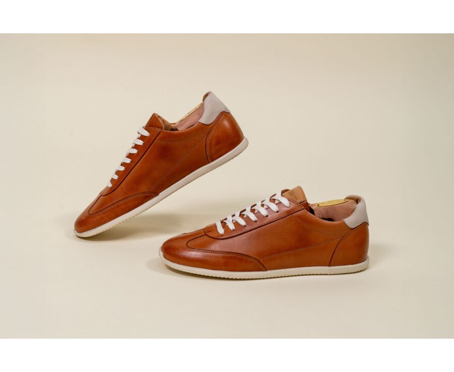 Sneakers homme - Cognac Patiné - BREMLEA