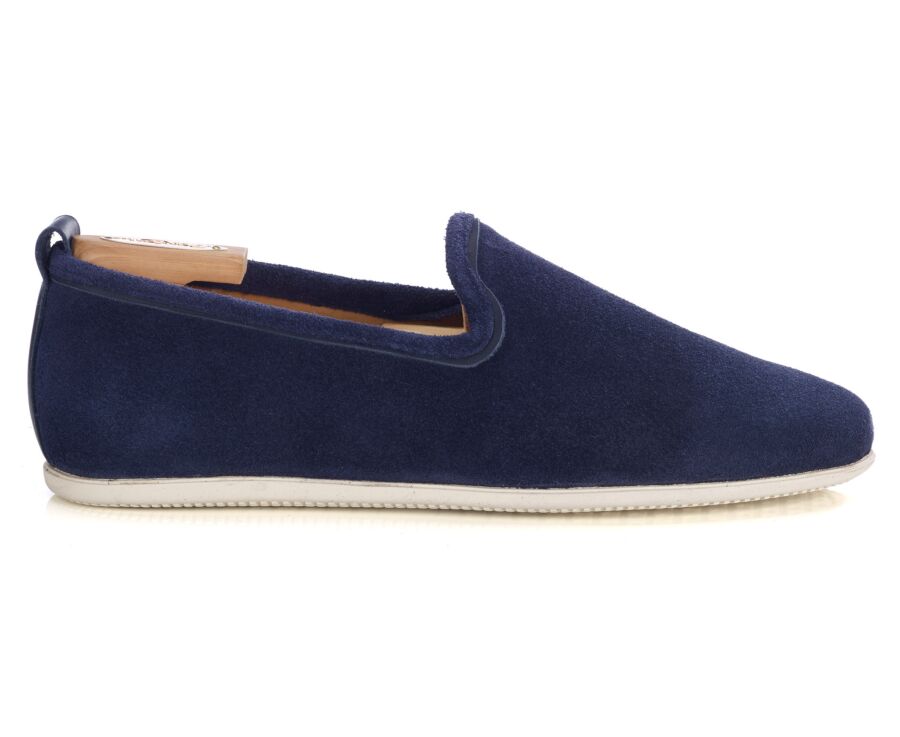 Slipper estival en velours Navy - BAMBRA