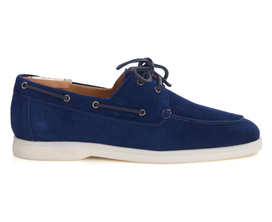 Chaussure Bateau Velours Navy - MOCKINYA