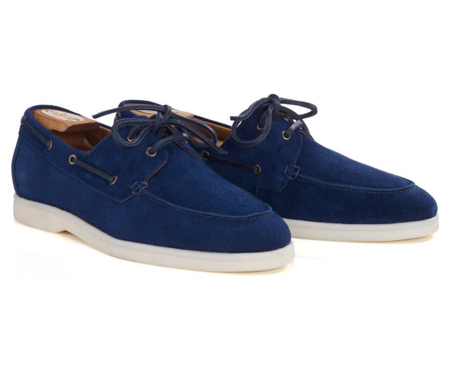 Chaussure Bateau Velours Navy - MOCKINYA