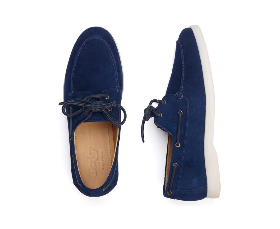 Chaussure Bateau Velours Navy - MOCKINYA