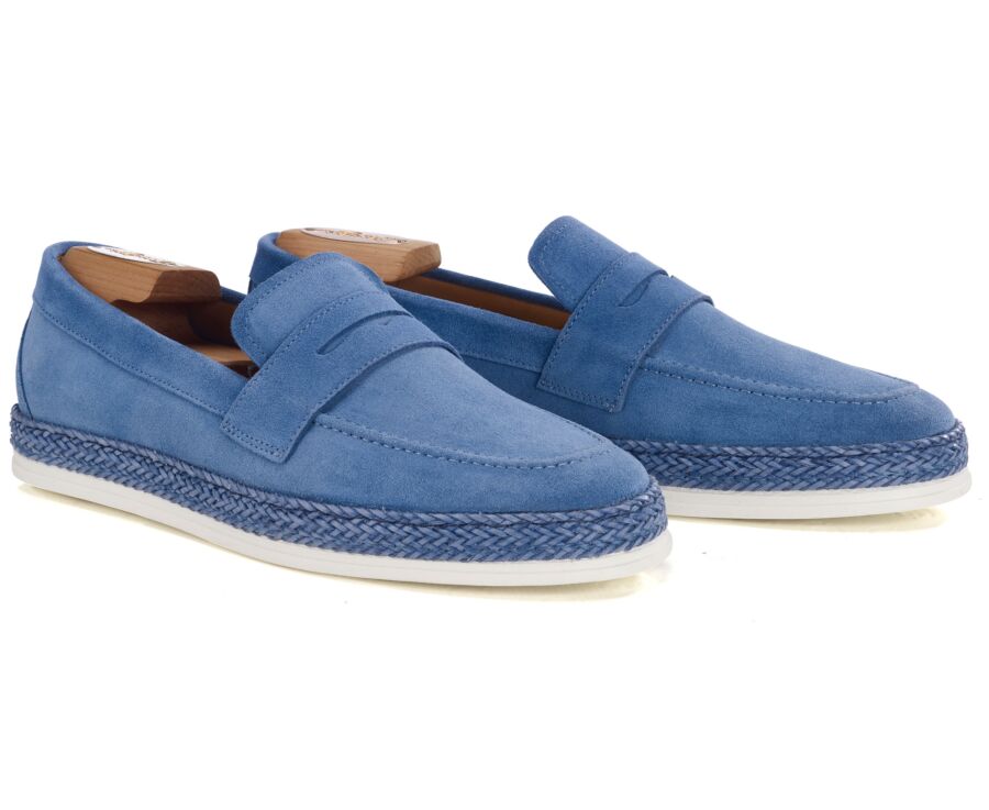 Mocassin Homme en Velours Bleu - MUNTIRI