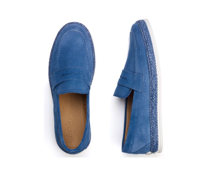 Mocassin Homme en Velours Bleu - MUNTIRI