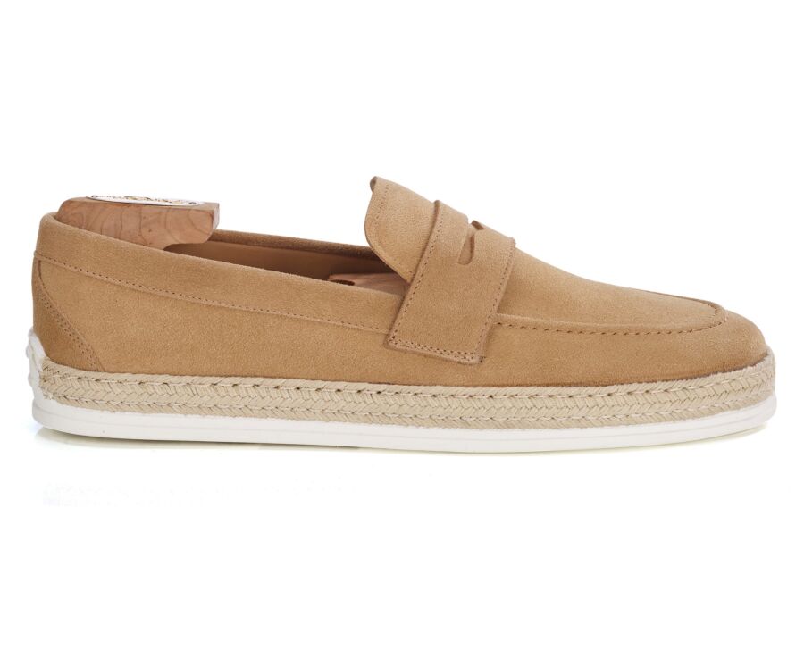 Mocassin Homme en Velours Camel - MUNTIRI