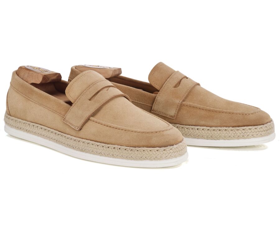 Mocassin Homme en Velours Camel - MUNTIRI