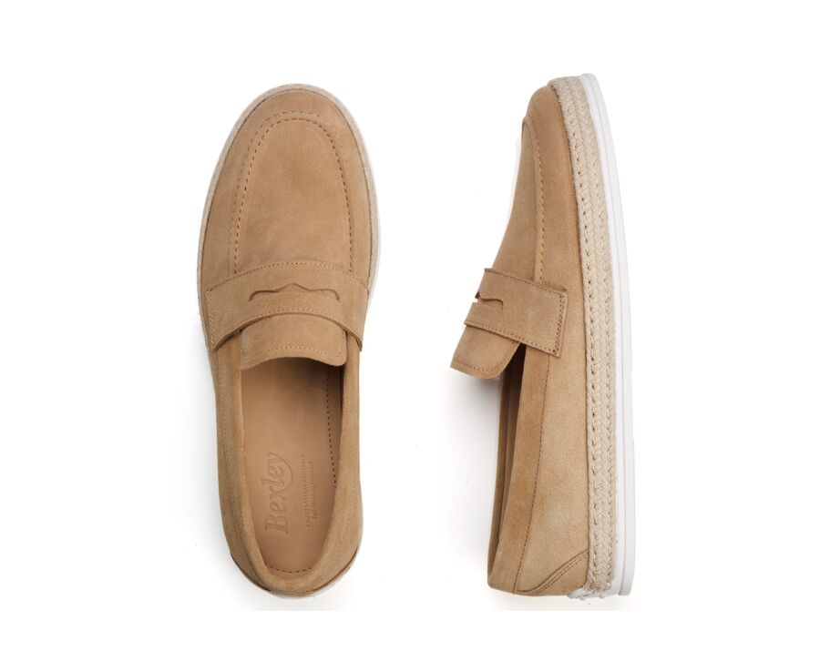 Mocassin Homme en Velours Camel - MUNTIRI