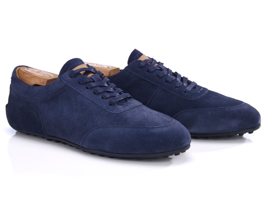 Sneaker richelieu en velours Navy - KIATA