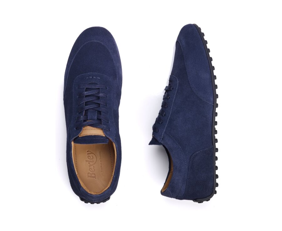 Sneaker richelieu en velours Navy - KIATA