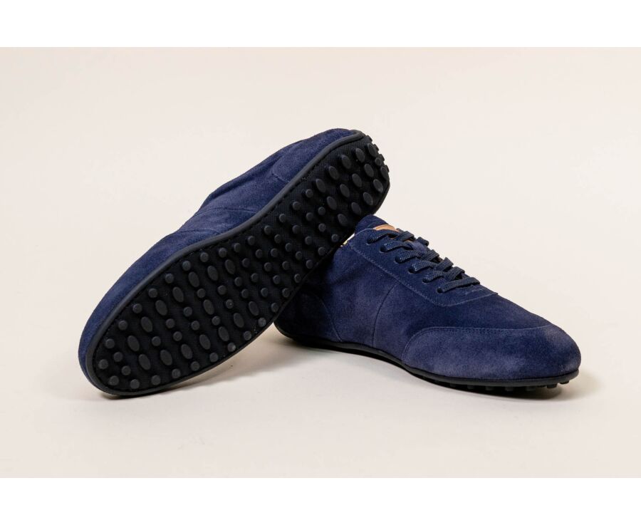 Sneaker richelieu en velours Navy - KIATA