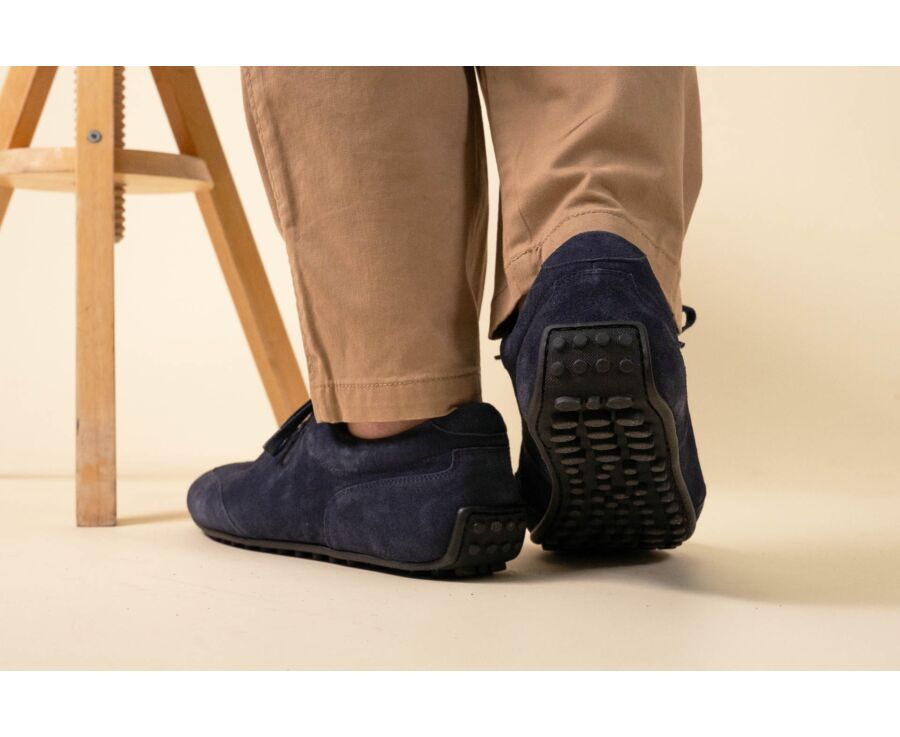 Sneaker richelieu en velours Navy - KIATA