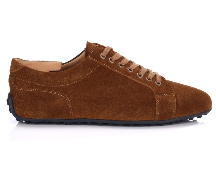 Sneaker derby en velours Camel - BUNBURY