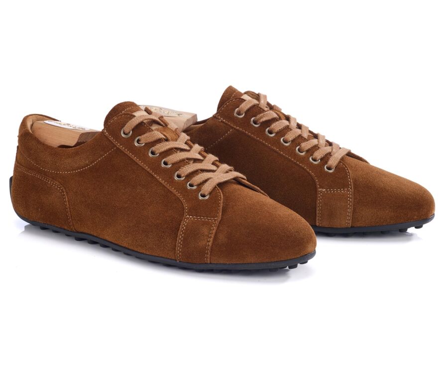 Sneaker derby en velours Camel - BUNBURY