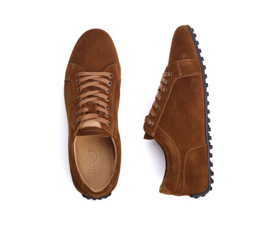 Sneaker derby en velours Camel - BUNBURY