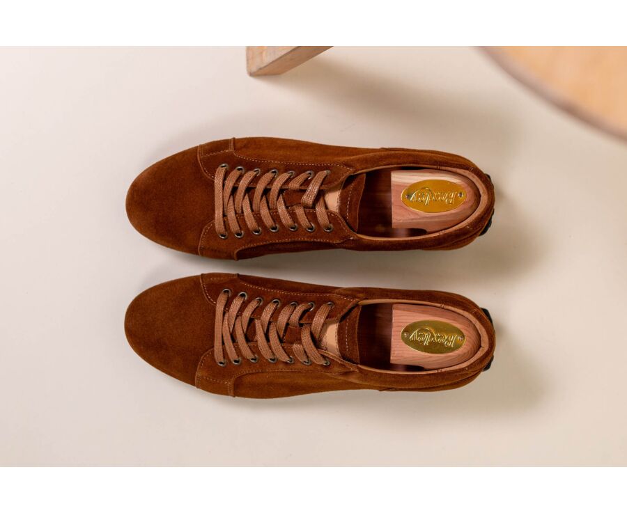Sneaker derby en velours Camel - BUNBURY