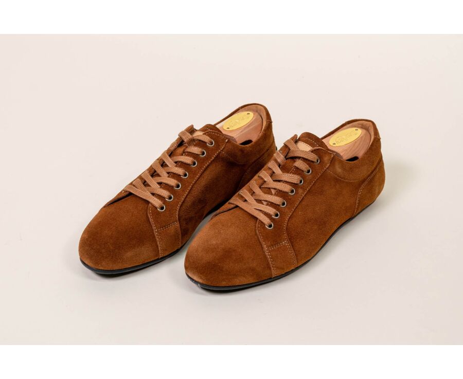 Sneaker derby en velours Camel - BUNBURY