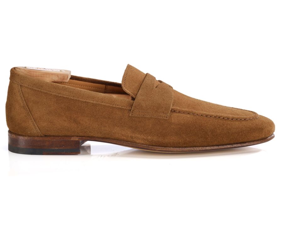 Mocassin homme tabac en velours - style british - FINERO
