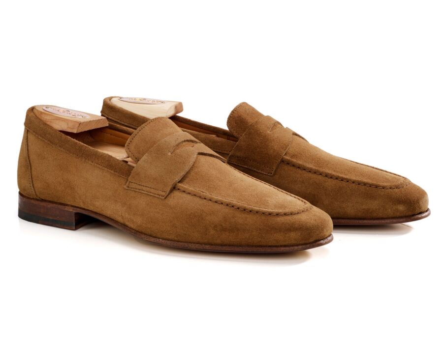 Mocassin homme tabac en velours - style british - FINERO