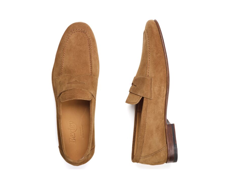 Mocassin homme - Velours Tabac - FINERO
