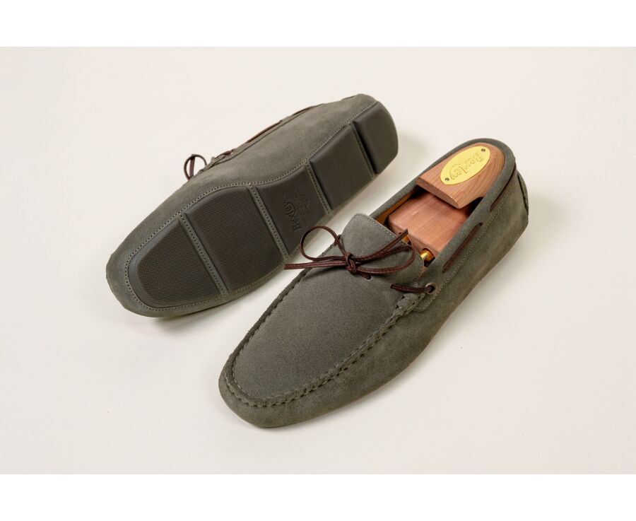 Mocassin Homme en Velours Vert Sauge - FLAGAMI II