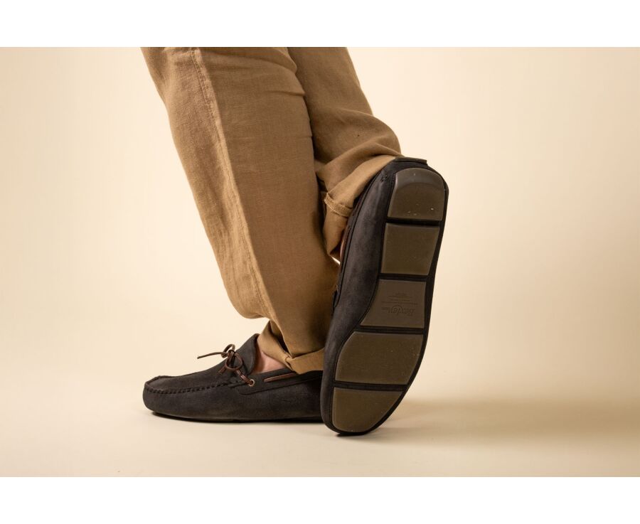 Mocassin Homme en Velours Charbon  - FLAGAMI II