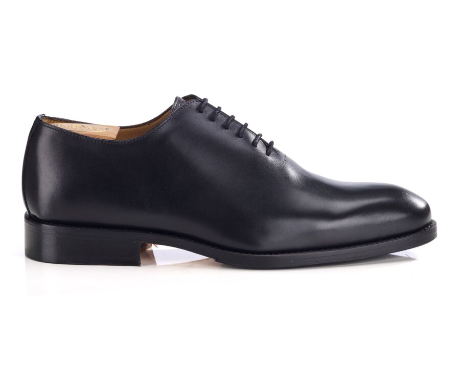 Richelieu homme noir en veau patiné à la main - BARTER PATIN