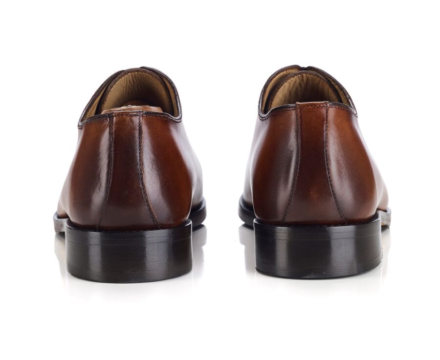 Richelieu homme cognac en veau patiné à la main - BARTER PATIN
