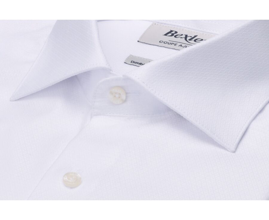 Chemise homme blanche texturée en dobby - BIAGIO