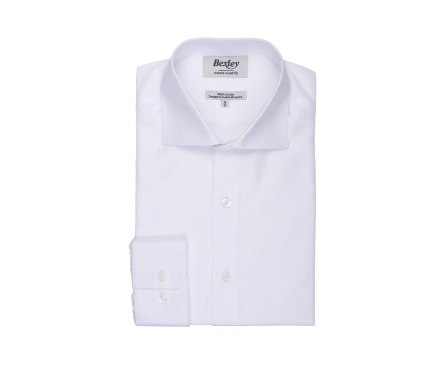 Chemise homme blanche texturée en dobby - BIAGIO